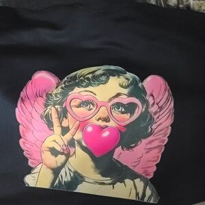 Black and Pink Graphic Pop-Art Sweatshirt